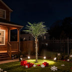 Artificial Phoenix Palm Tree 7ft Tall 2 Set – Fake Large Tropical Tree with 15 Adjustable Leaves, Outdoor Indoor Faux Sago Palm Plant for Living Room Patio Poolside Yard Decor (2, 7ft)