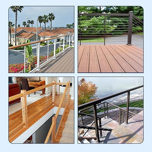 40 Pack 30 Degree Angle Protective Sleeves, Black Cable Railing Corner Protector Sleeve Beveled for 1/8" Wire Rope, T316 Marine Grade Cable Railing Kit with Two Drill Bit for Wood Posts HF039B