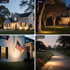 L LOHAS LED 5W Low Voltage Landscape Lighting, Christmas Outdoor Spot Lights with Connectors, 12V 24V IP66 Waterproof 3000K Warm White Plug in Spotlights for Yard, Garden, Pathway, House (6 Pack)