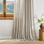 NICETOWN Taupe Thick Linen Curtains 96 Inches Long for Living Room 2 Panels Set, Back Tab/Rod Pocket with Pleat Tape Privacy Added Window Treatments for Farmhouse/Bedroom, Natural, W55 x L96