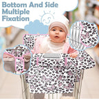 Shopping Cart Cover for Baby 2-in-1 High Chair Cover with Safety Harness Multifunctional Pink Butterfly Leopard Cart Covers for Babies Soft Padded Grocery Cart Cover for Baby Boy Girl