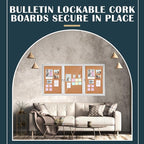 Enclosed Bulletin Board 72" x 36" Weather Resistant Lockable 3 Door Weatherproof Wall Mounted Enclosed Cork Board Aluminum Frame Display Case for Office, School, Commercial, 18xA4(Wood Color)