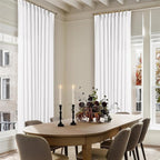 Snow White Pinch Pleated Linen Curtains 1 Panel for Living Room Bedroom Memory Training Shaped Semi Sheer Pleat Drapes with Hooks Rings Light Filtering Window Curtain 60x108