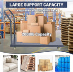 Heavy Duty Platform Truck Cart, 48"x24" Flatbed Cart, 2000 lbs Capacity Flat Cart with Wheels, Industrial Utility Push Cart for Warehouse, Luggage, and Moving