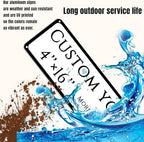 Custom Sign,street signs customized，Double-sided reflective,Aluminum Weatherproof Metal Sign Multiple Sizes, Customize for shops, Business, Workplace, office, Home, Delivery Signs(4 * 16 Inch)