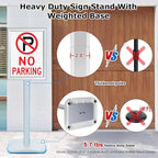 Heavy Duty Standing Sign Holder 11x17 Inch - Pedestal Floor Sign Stand with Weighted Base - Vertical & Horizontal View Poster/Menu Holder for Indoor/Outdoor Business Store Advertising, Silver