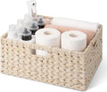 GRANNY SAYS Basket for Organizing, Wicker Storage Baskets for Shelves, Woven Baskets for Storage, Waterproof Shelf Baskets for Living Room, Rectangular Woven Basket with Handles, 1-Pack