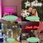 Custom Neon Sign Wedding, Binager Customize LED Neon Name Sign Decoration, Dimmable/RGB Light Sign Personalized for Shower Reception Birthday Event Business Shop Bar Backdrop Bedroom Wall Decor Gifts