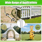 Anothera 16 Pack Trampoline Stakes Anchors High Wind, 12 Inches Tent Stakes Heavy Duty, Galvanized Steel Ground Stakes Kit, U Shaped Rebar Stakes for Trampoline, Tents, Fence
