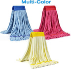Matthew Cleaning Microfiber Tube Mop(Meduim,Yellow,12Pack) Heavy Duty Mop Head Replacement,Excellent Absorbency,Premium launderability,Reusable,Loop end for Home,Commercial and Industrial Use