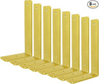 Gold Floating Shelf Bracket 8 Inch, 8 Pack Heavy Duty Shelf Brackets, Wall Shelf Bracket for DIY Decorative with Mounting Hardware