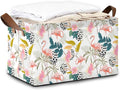 Storage Bin with Handles, Forest Pink Flamingo Collapsible Laundry Baskets for Books, Laundry - Use in Nursery, Closet Organizers and Storage, Blanket Basket