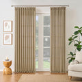 Dark Flax Pinch Pleated Linen Curtains 100 Inches Long Semi Sheer Memory Trained Ripple Fold Curtain with Hooks Back Tab Textured Light Filtering Drapes for Bedroom Living Room 50x100 Set of 2