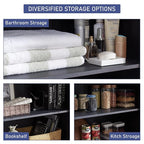 Farmhouse Kitchen Pantry Cabinet - 72" Tall Large Wood Kitchen Storage Cabinets with Adjustable Shelves & 2 Barn Doors & Drawer, Versatile Storage for Dining Room, Bathroom, Living Room, Antique Black
