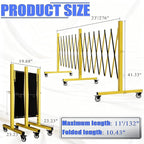 Industrial Expandable Barricade,Folding Security Gate Safety Barricade with Casters,Mobile Barrier Gate Outdoor,Adjustable Traffic Fence for Road Construction, Traffic Control,Pool (17FT-2PCS)