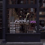HiNeon Pink Neon Open Sign 20inx7in LED Open Sign w/Remote Controller, Electric Light Up Open Sign for Business Store, w/Hanging Chain for Shop Windows, Direct Plug-In w/ 12V Power Adapter