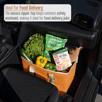 VENO 2 Pack Cooler Bag and Insulated Grocery Bags for Food Delivery, Collapsible Cooler. Reusable Shopping Bags for Groceries with Hard Bottom, Zippered, Foldable, Heavy-Duty (Autumn Orange, 2 Pack)