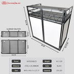 AxcessAbles Two-Tier Portable DJ Booth | Large DJ Table Stand w/ 43"x25" Desk Surface | 2 Ergonomic Table Heights | Black & White Facades, Carry Cases | DJ Laptop Controller Stand