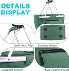 Picnic Basket, SIYUAN 24L Collapsible Market Basket with Two Handles Portable Canvas Grocery Basket Reusable Christmas Shopping Bag