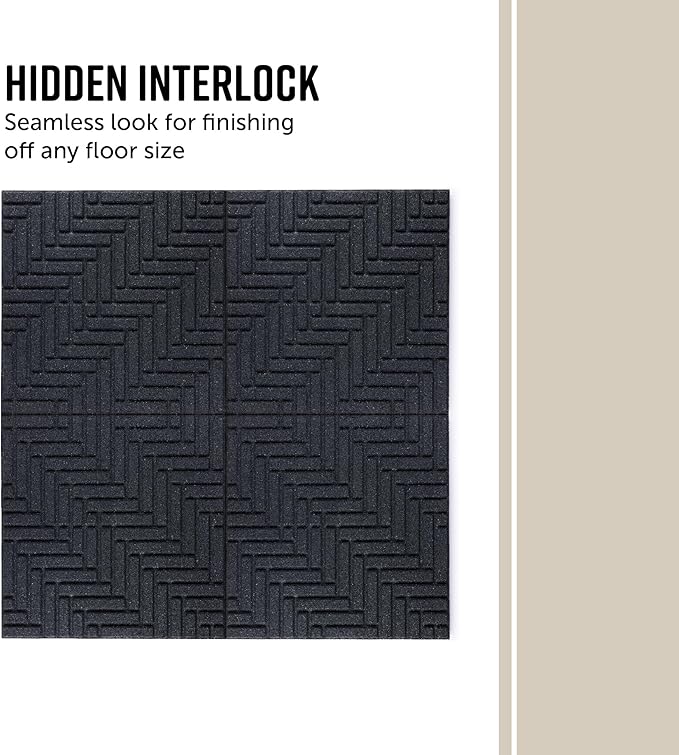 Playsafer Herringbone Rubber Interlocking Tiles | 16 X 16 | Easy Install for Indoor and Outdoor Use (Dark Gray, 4 Tiles)