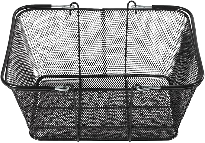 12PCS Iron Shopping Basket with Handles, 5 Gallon Retail Shop Baskets Stackable Grocery Store Basket, Hand Shopping Baskets for Retail Stores Supermarkets, Grocery Store