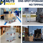32"x20"x24" Heavy Duty Platform Truck with Cage, Foldable Flatbed Hand Truck Dolly with 4.7” Swivel Casters, 1500LBS Capacity Push Cart for Warehouse, Garage, Grocery, Laundry