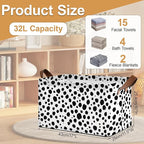 Animal Spots Storage Bins with Handles, Cat Dog Collapsible Storage for Clothes, Gift Basket, Blankets & Closet Organization