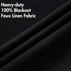 MIULEE Linen Texture Curtains for Bedroom Solid 100% Blackout Thermal Insulated Halloween Black Curtains Grommet Room Darkening Drapes for Living Room Nursery 52x96 Inch (2 Panels)