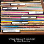 Carstens Records Heavy Duty Vinyl Album Dividers | 12" LP Organizers with Tabs | Pack of 32 Black | Made in The USA | Personalizable
