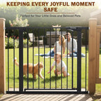 Mumeasy 36" High Extra Tall Dog Gate, 29.6"-40.5" Wide Pressure Mounted Tall Baby Gate for Dog, Auto Close Pet Gate with Door for Stairs,Doorways,House,Black