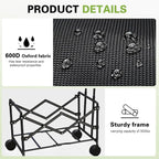 Collapsible Folding Shopping Cart, Portable Foldable Wagon with 220lbs Large Capacity, Collapsible Utility Wagon Cart for Shopping, Grocery, Camping, Gardening