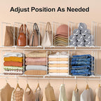 Wire Shelf Dividers for Closet: Tall 12 Pack 12-Inch Deep Adjustable Organizer for Shelves,Metal Rack Separator for Clothes, Purses & Bags，No Tool
