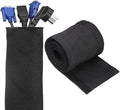 uxcell Hook and Loop Cable Management Sleeve, 10ft x 1 Inch Flexible Cable Wrap Covers Wire Hider, Cord Organizer and Cable Protectors for Desk TV Computer, Black