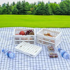 crates for storage,plastic baskets for organizing,collapsible shopping basket,foldable crate with Handles,collapsible storage crate,car basket,for Kitchen,Bathroom,Medicine (White, S)