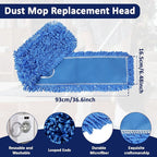 3 Pack 36 Inch Dust Mop Replacement Head Washable Medium Microfiber Mop Head for Commercial and Residential Use