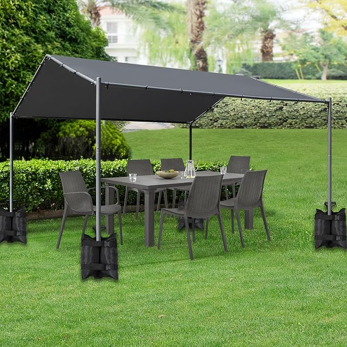 TRINKA 320 LBS Extra Large Canopy Weights Sand Bags Set of 4-1680D Oxford Heavy Duty Sandbags for Outdoor Tent, Patio Umbrella, Gazebo, Sun Selter, Windproof Pop up Tent Weights, Black (No Sand)