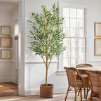 Tall Fake Olives Trees Large Artificial Olive Tree Indoor Outdoor Realistic Floor Plant Faux Flowers Plants for House Home Living Room Bedroom Office Front Porch Modern Farmhouse Boho Decor