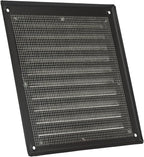 Vent Systems 6 x 6 Inch (Inner) Black Vent Cover - Square Metal HVAC Return Air Grille with Mesh Screen - Register Wall Vent Duct Grill - Outdoor, Indoor, Crawlspace - Exhaust Ventilation Grill