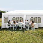 10x20 FT Party Tent, Outdoor Wedding Tents for Parties, Canopy Event Tent with 4 Removable Sidewalls, Waterproof Gazebo Shelter for Birthday Parties, Weddings, BBQs & Events (10X20FT-4Sides White)