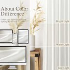 Nanspring Ivory Linen Back Tab Curtains 94 Inch Length for Living Room 2 Panel Set Neutral Modern Farmhouse Window Curtain Privacy Semi Sheer Linen Drapes Rustic Pinch Pleated Look Curtain