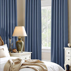 PONY DANCE Stone Blue Blackout Curtains 54 inches Long, Light Blocking Short Curtains for Small Window, Room Darkening Drape Panels for Boy's Guest Room Door Window, W 42 x L 54 inch, 2 Panels