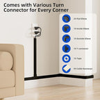 Delamu 142in Black Cord Hider Cable Hider, Cord Covers for 2-3 Wires on Wall, Premium Wire Hiders Wire Covers for Cords on Wall, Easier Setup TV Cable Cover Management Kit, W0.94 H0.47in, Black