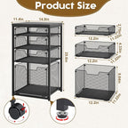 Rolling File Cart with 4 Storage Drawers, Filing Cabinet for Home Office, Hanging File Folder Organizer with Wheels Under Desk, Utility Craft Cart Printer Stand, Black, Patent Pending