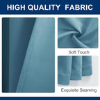 Hiasan Room Divider Curtains Patio Sliding Door Blackout Curtain Privacy Room Thermal Insulated Noise Reduction Panel with Back Tab & Rod Pocket for Bedroom Partition(80 x 84 Inches, Stone Blue)