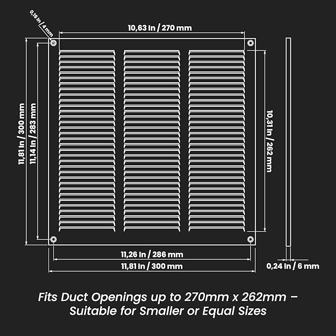 Repa Market 12x12 Inch Air Vent Cover/Galvanized Steel Louvered Grill Cover with Mesh Screen/Wall or Ceiling Vent/Durable Flush Mount HVAC Register for Indoor and Outdoor Ventilation