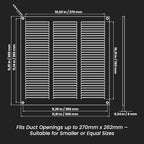 Repa Market 12x12 Inch Air Vent Cover/Galvanized Steel Louvered Grill Cover with Mesh Screen/Wall or Ceiling Vent/Durable Flush Mount HVAC Register for Indoor and Outdoor Ventilation