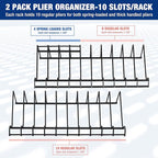 WORKPRO 2-Pack Plier Organizer Rack, Pliers Holder and Cutter Organizers, 20 Slots Tool Drawer Organizer, Plier Rack for Spring-Loaded, Regular and Wide-Handle Pliers (Pliers Not Included)