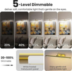 24" Picture Lights for Wall with 8000mAh Battery - Brass Operated Wireless Wall Art Light with Remote Control for Large Portrait & Paintings Art
