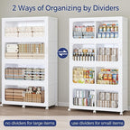 160GAL Extra Large Storage Bins with Lid, 640Qt Stackable Closet Organizers and Drawers, Collapsible Storage Bins with Wheels, Folding Containers for Home, Kitchen Office, 4Pack White