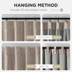 Joydeco Pinch Pleated Curtains - 100% Blackout for Bedroom, Linen Curtains 40" W x 84" L, Thermal Insulated 2 Panels Light Blocking Drapes, Back Tabs for Living Room